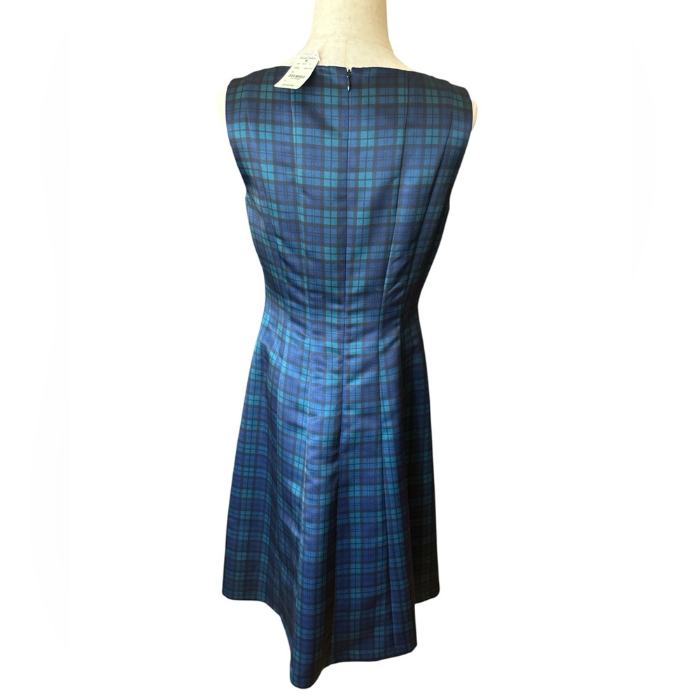 Brooks Brothers 346 Sheath Fit & Flare Dress Black Watch Tartan Plaid Size 4 NWT - Picture 5 of 16